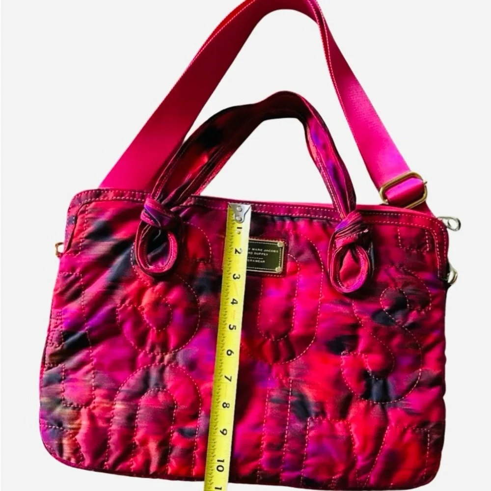 Marc By Marc Jacobs Quilted Pink Red Laptop Bag with Adjustable Strap